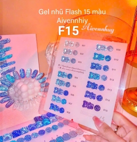 Gel Nhũ Flash 15 Màu Siêu Sáng AIvennhiy Tặng Bảng Mà.: Màu F10,F13,F16,F17