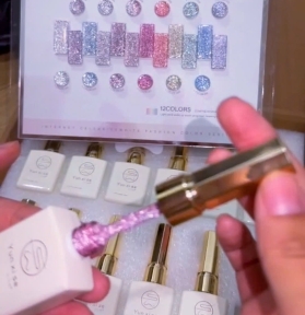 Sét Gel Nhũ Flash 12 Màu Yunxise Siêu Sáng Tặng Bảng Màu